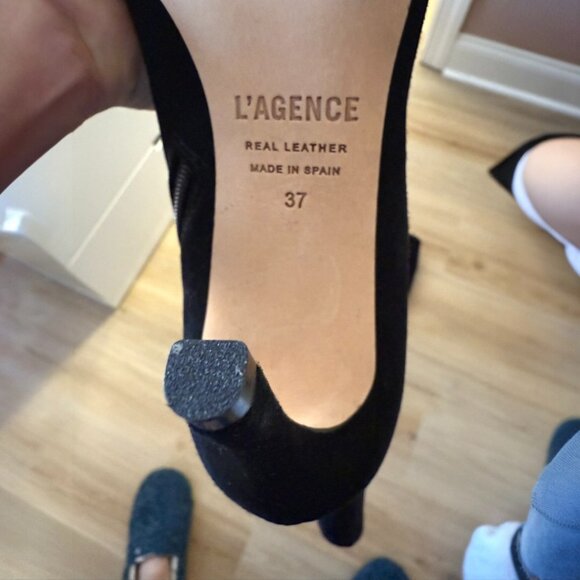 L'Agence Knee High Leather Suede Boots Lena II Black Size 7 NWT - Picture 4 of 4